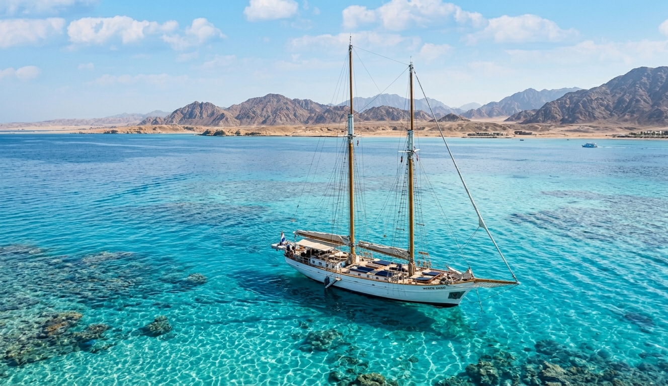 1🌊 Żaglówka Pirates – Rejs do Ras Mohammed i White Island (Sharm El Sheikh)